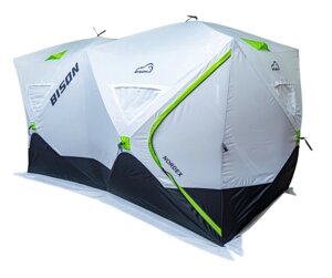 Палатка зимняя Bison Nordex Двойной Куб (420х200х230), (DM-28) бело/зеленая, арт. 447857