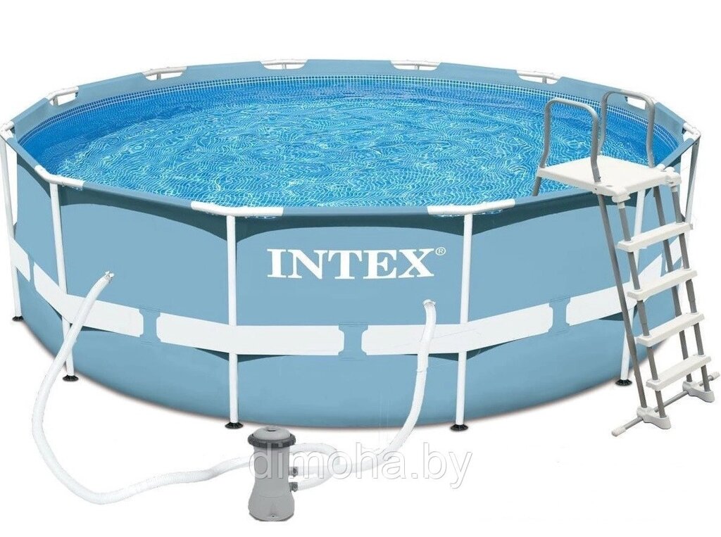 Каркасный бассейн 26718 Intex 366 х 122см + фильтр-насос+лестница, 10685л. - распродажа