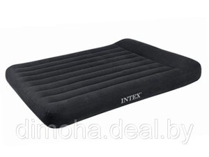 Надувной матрас кровать Intex 137x191x30(25) с подголовником