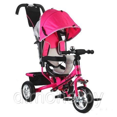 Детский трехколесный велосипед City JD7 надувные колеса 12/10 с холостым ходом (розовый) - опт