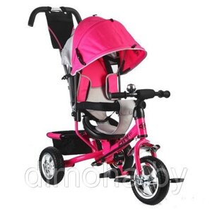 Детский трехколесный велосипед City JD7 надувные колеса 12/10 с холостым ходом (розовый)