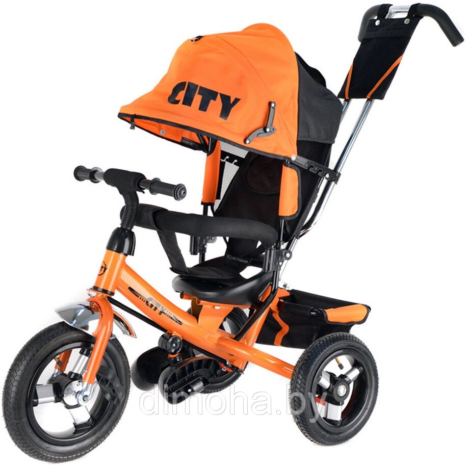 Детский трехколесный велосипед City JD7 надувные колеса 12/10 с холостым ходом (оранжевый) - выбрать