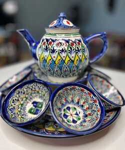 Узбекский чайный сервиз классический на 6 персон