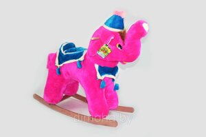 Слон-каталка набивной (розовый)