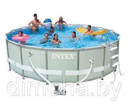 Круглый каркасный бассейн Intex 28322 Ultra Frame 488x122, фильтр-насос, подложка, лестница, тент - Интернет-магазин ДИМОХА - товары для семейного отдыха и детей в Минске
