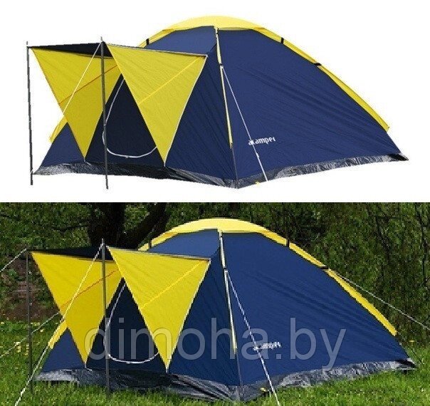 Палатка туристическая 4-местная MONODOME 4 blue (210х210х120 см) - розница