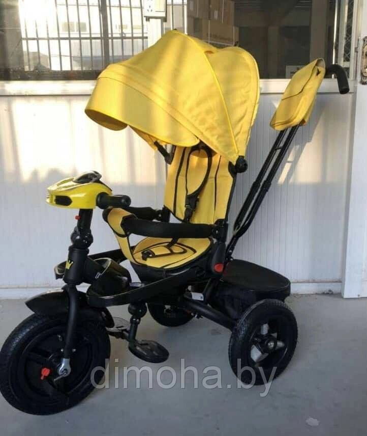 Трехколесный велосипед  Kinder Trike Comfort  (положение лежа) надувные колеса 12\10 (желтый) - гарантия
