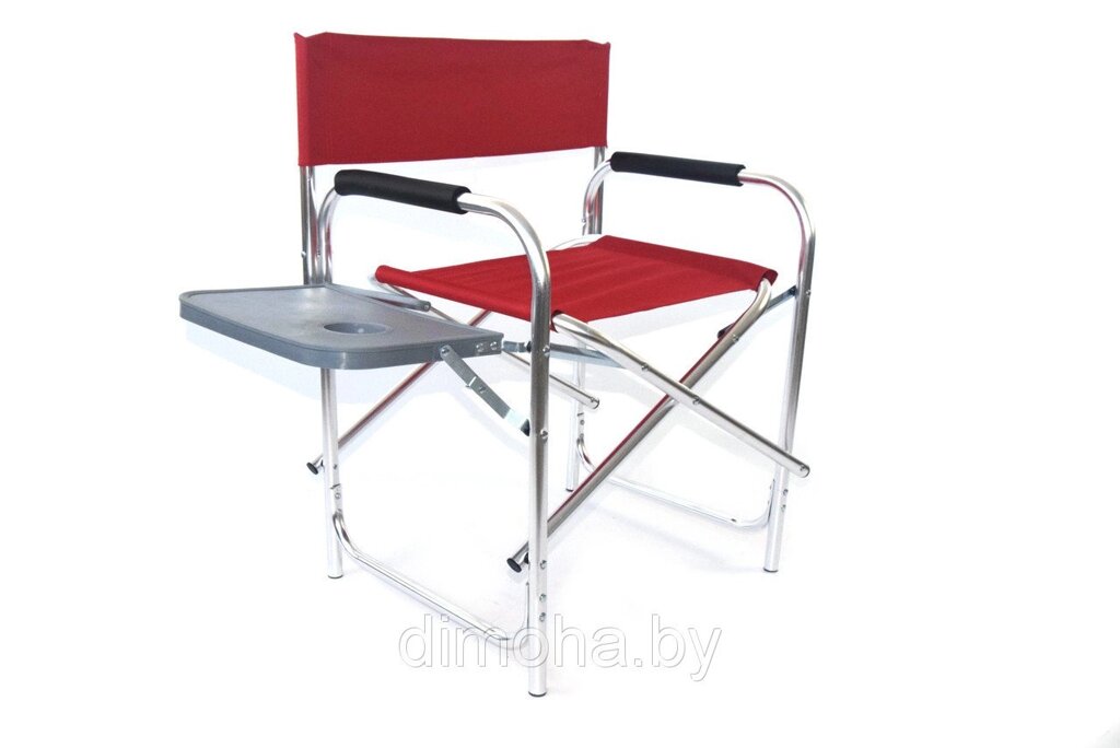 Стул туристический, складной, кресло  с откидным столиком для отдыха, рыбалки, пикника ( Красный ) - сравнение