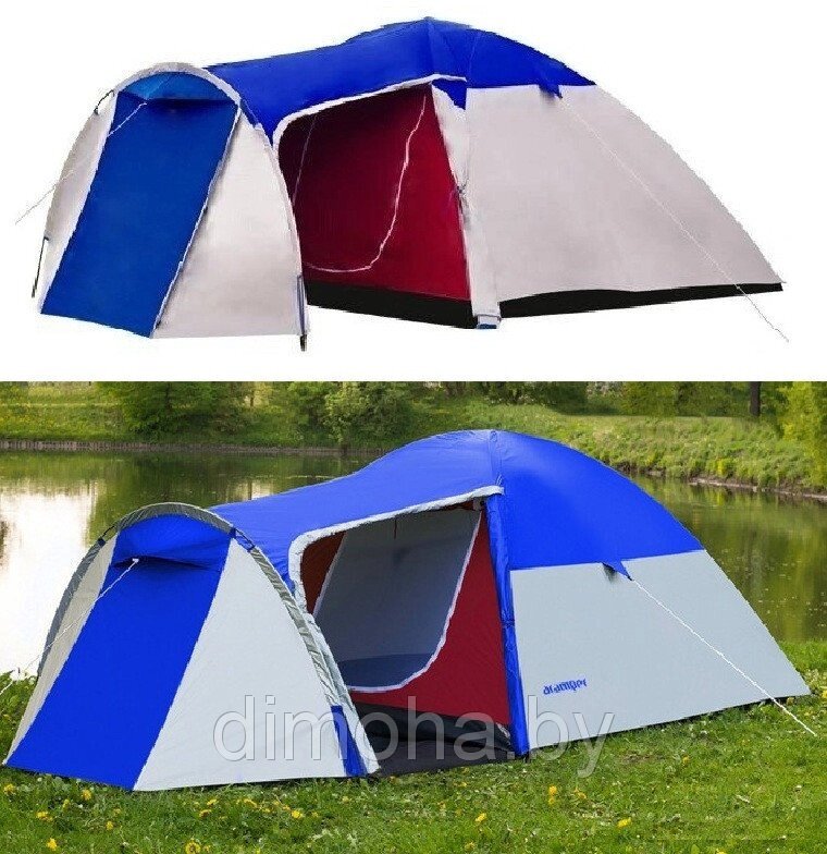 Палатка ACAMPER MONSUN blue 4-местная 3000 мм/ст,355х225х140 см) - особенности