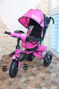 Trike City Sport с фарой и поворотным сиденьем (розовый)