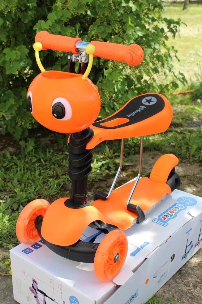 Самокат 21st scooter Mini 3 в 1 со свето-музыкальной платформой (оранжевый) от компании Интернет-магазин ДИМОХА - товары для семейного отдыха и детей в Минске - фото 1