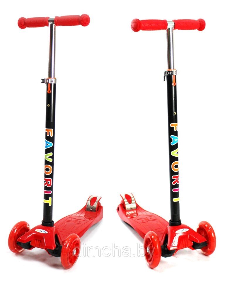 Самокат scooter maxi FAVORIT красный от компании Интернет-магазин ДИМОХА - товары для семейного отдыха и детей в Минске - фото 1