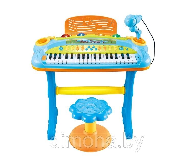 Синтезатор со стульчиком 6617А (голубой) 50х46х20 от компании Интернет-магазин ДИМОХА - товары для семейного отдыха и детей в Минске - фото 1