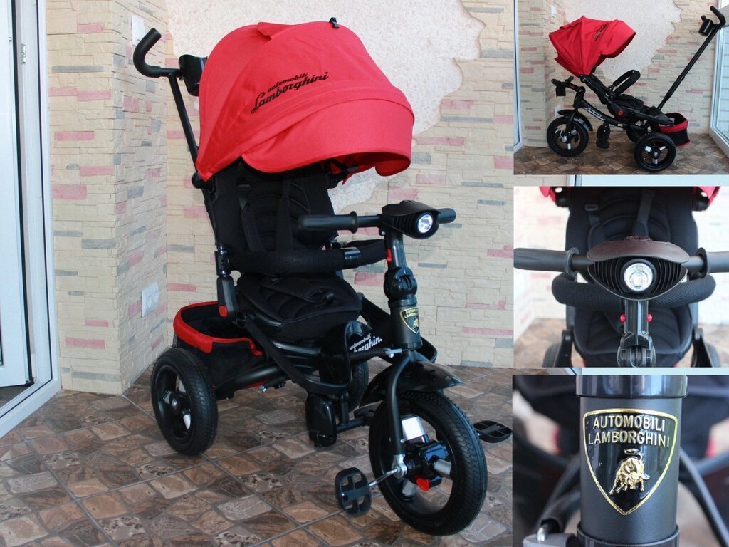 Трехколесный велосипед Trike Lamborghini L4 Original 2017 красный, поворотное сиденье, колеса 12/10 от компании Интернет-магазин ДИМОХА - товары для семейного отдыха и детей в Минске - фото 1