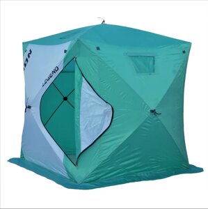 Зимняя палатка куб Bison Legend (200х200х210), арт. 445672 бело/зеленая
