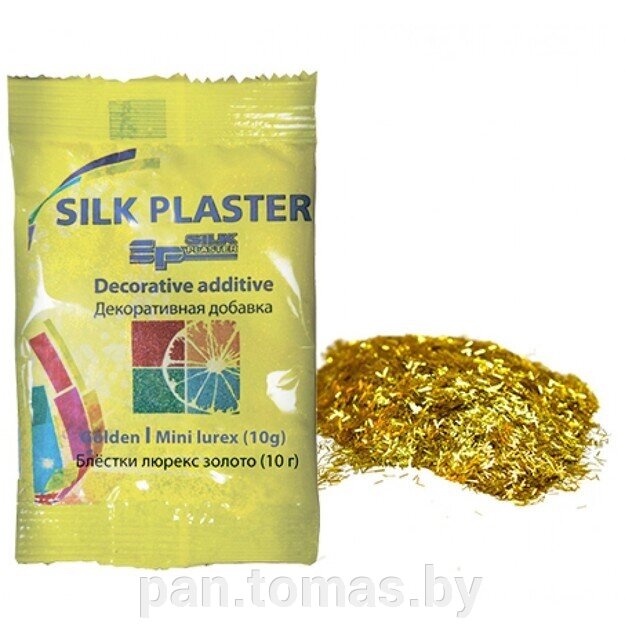 Блестки для жидких обоев Silk Plaster люрекс золото (10 гр) от компании Торговые линии - фото 1