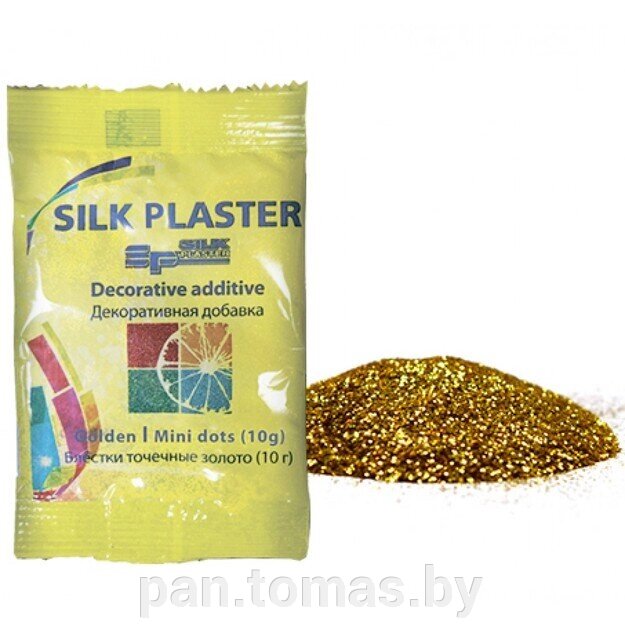 Блестки для жидких обоев Silk Plaster точки золото (10 гр) от компании Торговые линии - фото 1