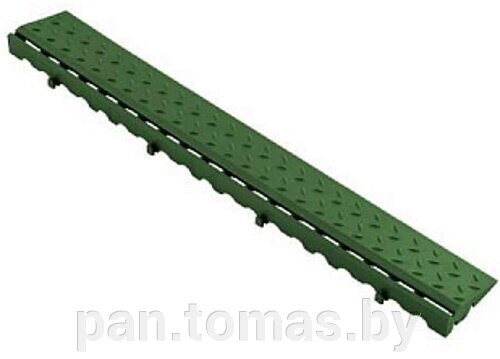 Боковой элемент газонной решетки ПВХ Альта-Профиль с пазами под замки, зеленый от компании Торговые линии - фото 1