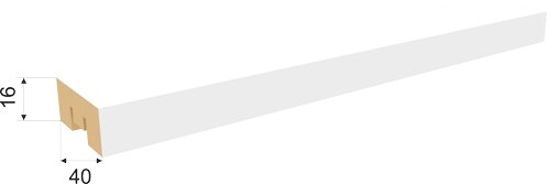 Декоративная интерьерная рейка из МДФ Stella Бриона Белая 2700*40*16 от компании Торговые линии - фото 1