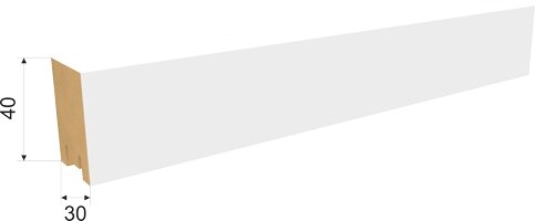 Декоративная интерьерная рейка из МДФ Stella Ривьера Белая 2700*40*30 от компании Торговые линии - фото 1
