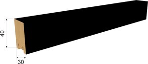 Декоративная интерьерная рейка из МДФ Stella Ривьера Black Edition 2700*40*30