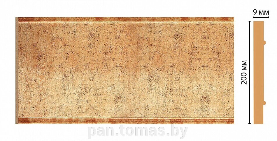 Декоративная панель из полистирола Декомастер Античное золото B20-552 2400х200х9 от компании Торговые линии - фото 1