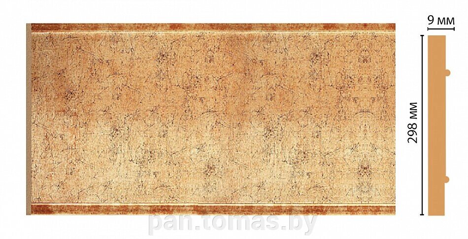 Декоративная панель из полистирола Декомастер Античное золото B30-552 2400х298х9 от компании Торговые линии - фото 1