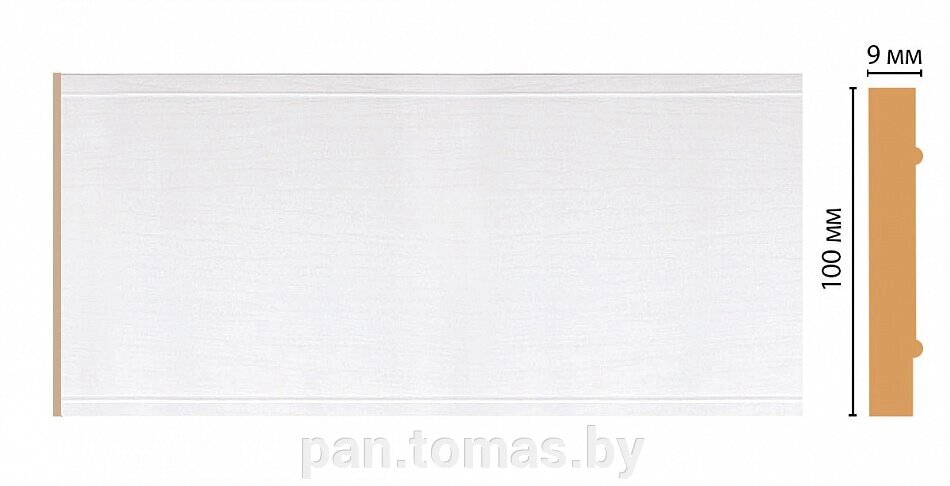 Декоративная панель из полистирола Декомастер Дуб белый с золотом B10-118 2400х100х9 от компании Торговые линии - фото 1