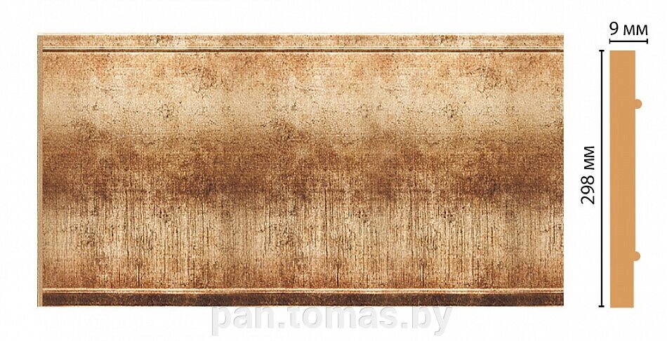 Декоративная панель из полистирола Декомастер Золотой глянец B30-126 2400х298х9 от компании Торговые линии - фото 1