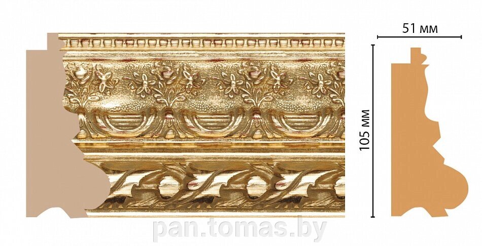 Декоративный багет для стен Декомастер Ренессанс 229-955 от компании Торговые линии - фото 1
