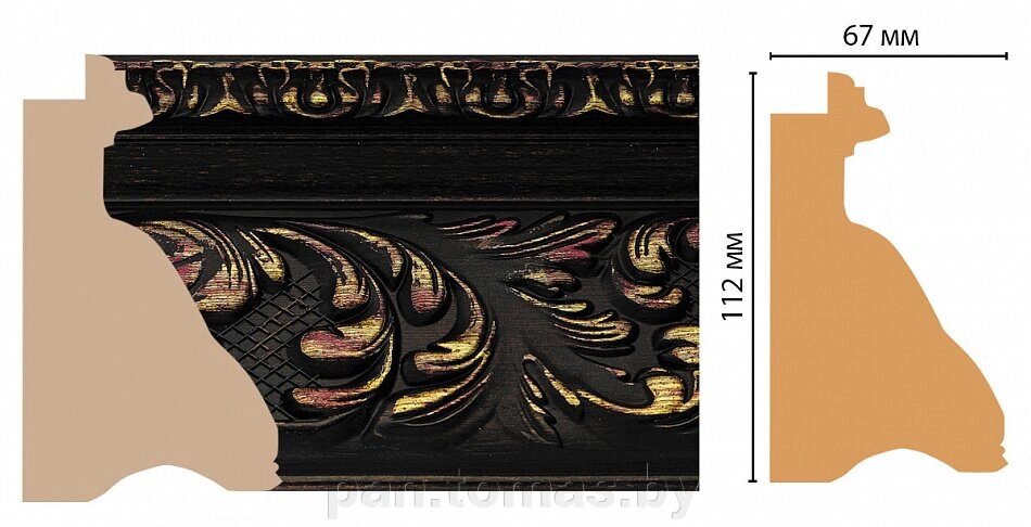Декоративный багет для стен Декомастер Ренессанс S16-966 от компании Торговые линии - фото 1