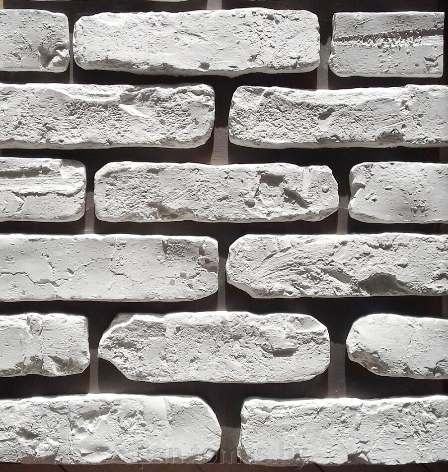 Декоративный искусственный камень Polinka Кирпич Старый замок  гипсовый 1000, белый от компании Торговые линии - фото 1
