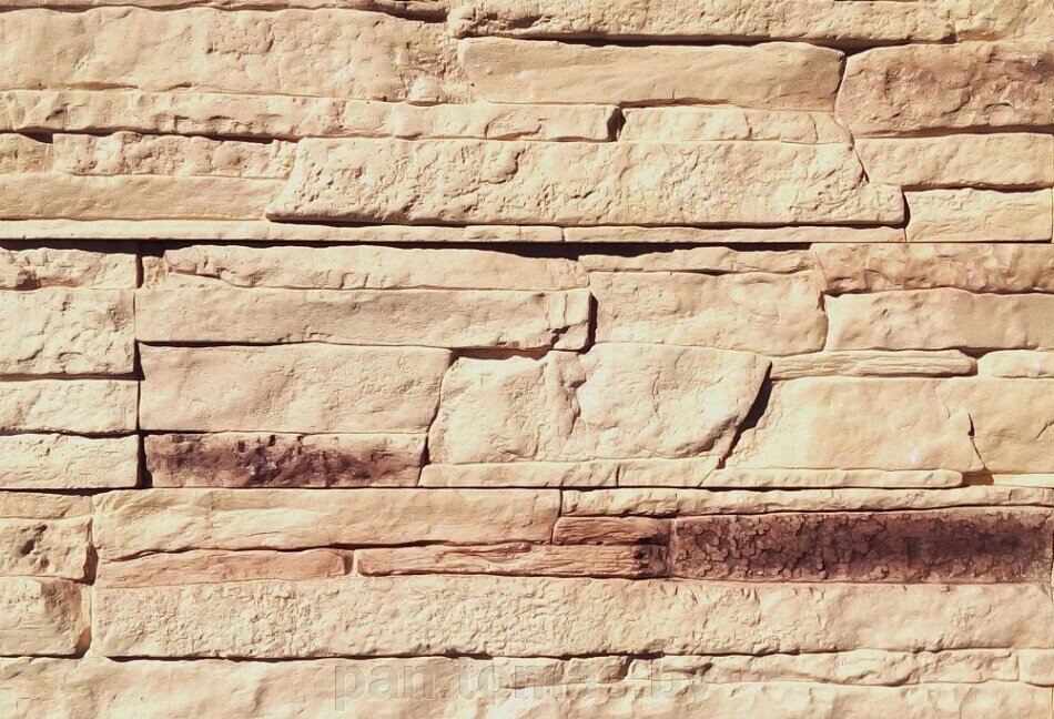 Декоративный искусственный камень Polinka Сланец Рифейский гипсовый угловой составной У0202Л, бежевый люкс от компании Торговые линии - фото 1