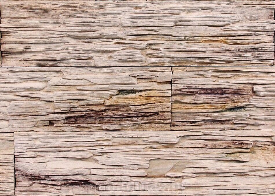 Декоративный искусственный камень Polinka Сланец Саянский гипсовый угловой составной У0102Г, бежевый градиент от компании Торговые линии - фото 1