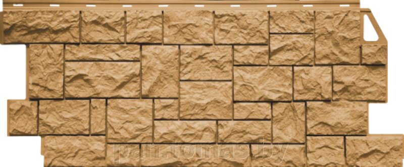 Фасадная панель (цокольный сайдинг) FineBer Камень дикий Песочный от компании Торговые линии - фото 1