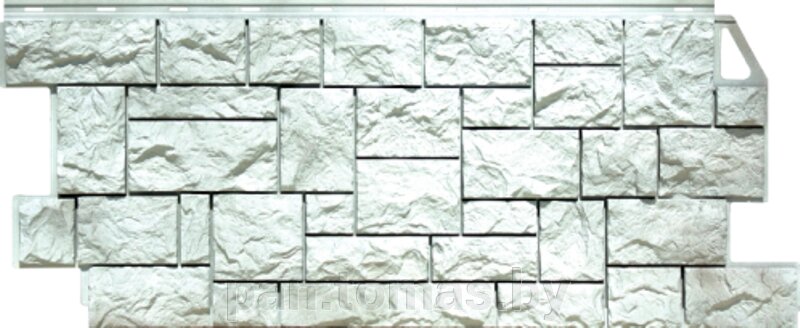 Фасадная панель (цокольный сайдинг) FineBer Камень дикий Жемчужный от компании Торговые линии - фото 1