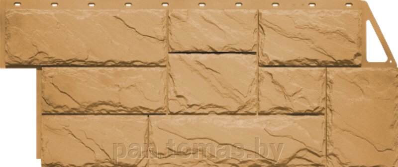 Фасадная панель (цокольный сайдинг) FineBer Камень крупный Песочный от компании Торговые линии - фото 1