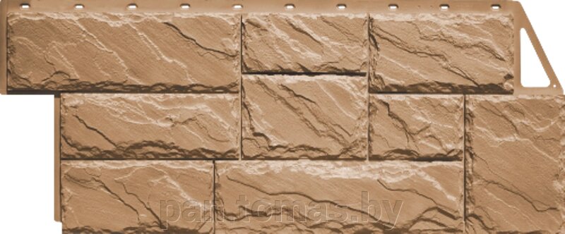 Фасадная панель (цокольный сайдинг) FineBer Камень крупный Терракотовый от компании Торговые линии - фото 1