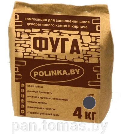 Фуга (затирка для швов) Polinka графитовый 10, 4кг от компании Торговые линии - фото 1