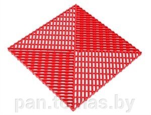 Газонная решетка ПВХ Альта-Профиль с дополнительным обрамлением 0.4*0.4м, красный от компании Торговые линии - фото 1