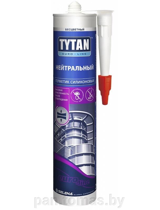 Герметик силиконовый Tytan Professional Euro-Line нейтральный, 290 мл, беcцветный от компании Торговые линии - фото 1