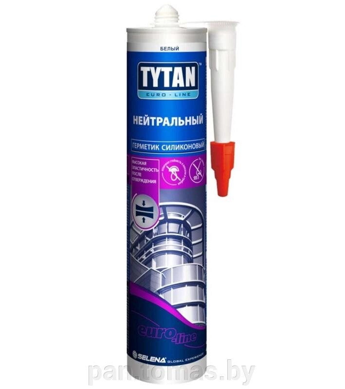 Герметик силиконовый Tytan Professional Euro-Line нейтральный, 290 мл, белый от компании Торговые линии - фото 1