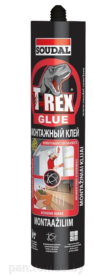 Клей монтажный Soudal T-Rex Моментальная схватываемость, белый, 380г от компании Торговые линии - фото 1