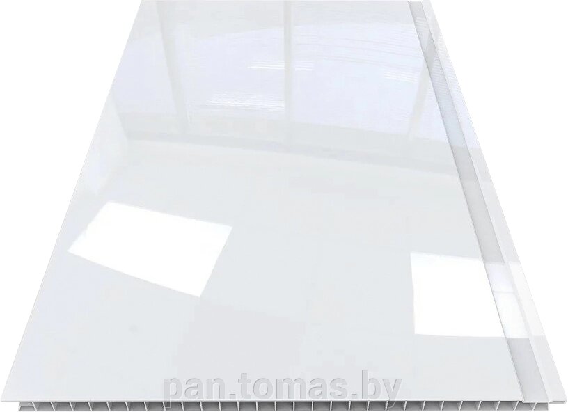 Панель ПВХ (пластиковая) лакированная Stella Slim Premium Белый Лак 2500*250*5 от компании Торговые линии - фото 1