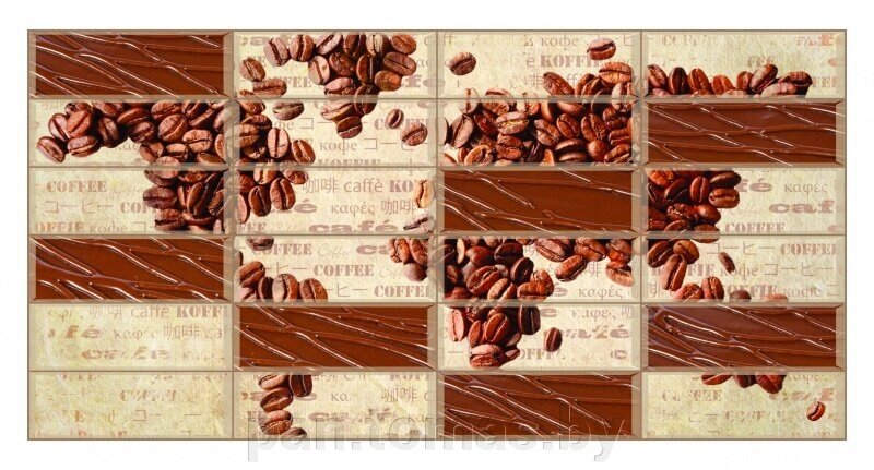 Панель ПВХ (пластиковая) листовая АртДекАрт Плитка Кофейные зерна 955х480х3.2 от компании Торговые линии - фото 1