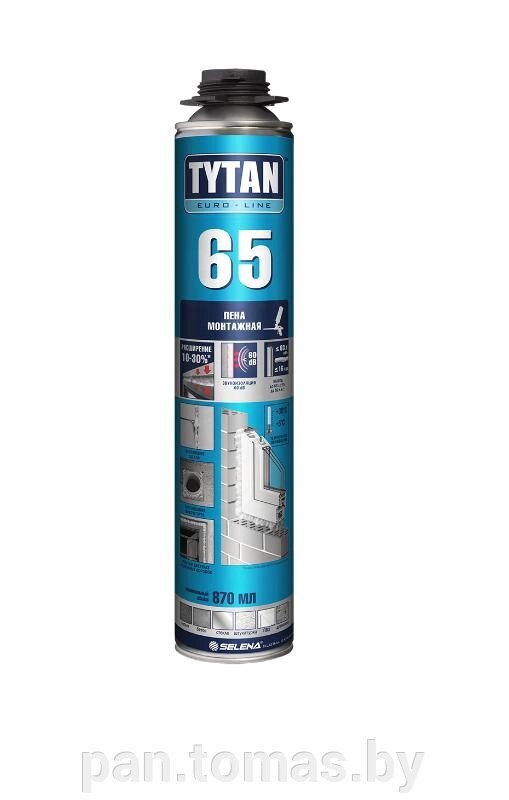 Пена монтажная профессиональная Tytan Professional Euro-Line 65 870мл от компании Торговые линии - фото 1