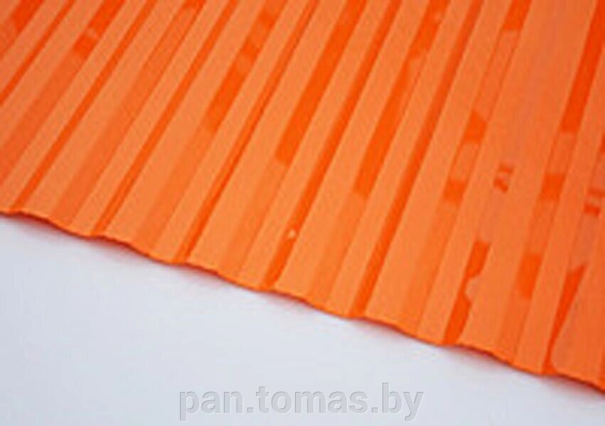 Поликарбонат профилированный Юг-ойл-пласт Оранжевый 2000*1050*0,8 мм (трапеция), 1,0 кг/м2 - выбрать