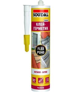 Клей-герметик полиуретановый Soudal Flex PU40, белый, 300мл в Минске от компании Торговые линии