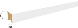 Декоративная интерьерная рейка из МДФ Stella Милана Белая 2700*30*20 в Минске от компании Торговые линии
