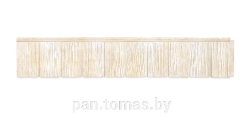 Фасадная панель (цокольный сайдинг) Grand Line Сибирская дранка Слоновая кость - фото